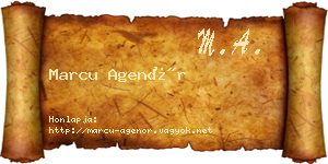 Marcu Agenór névjegykártya